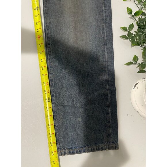 Zara Womens Loose Fit Straight Leg Low Rise Denim Jeans Size 34 Blue Distressed - Picture 13 of 16